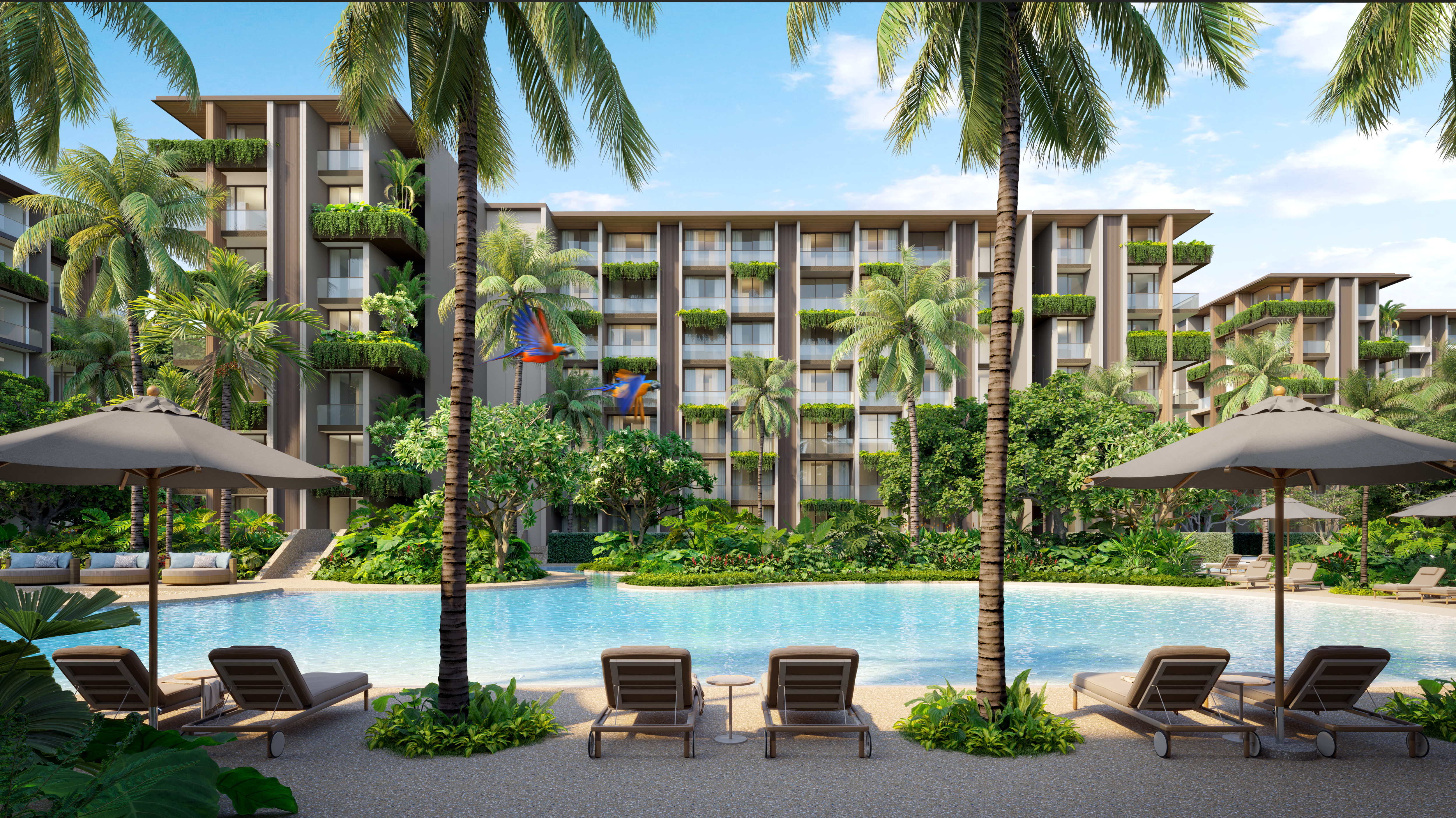 Lake Residences pool view 2